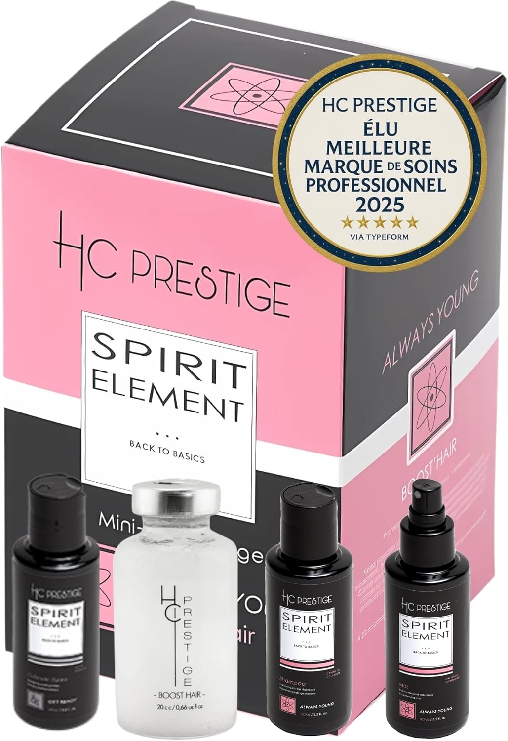 Boost’Hair - Mini Kit Always Young - 3x100ml+20ml - Effet gloss, brillance, caviar, collagène, antioxydants