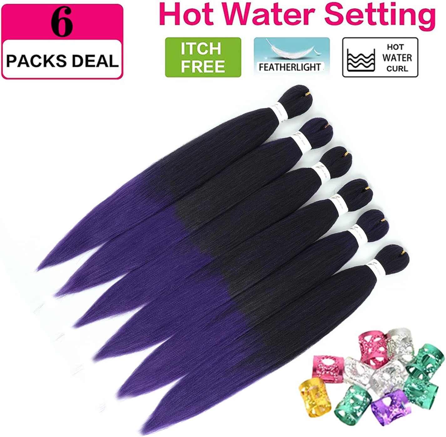 Rajout cheveux tressés pré-étirés, 30