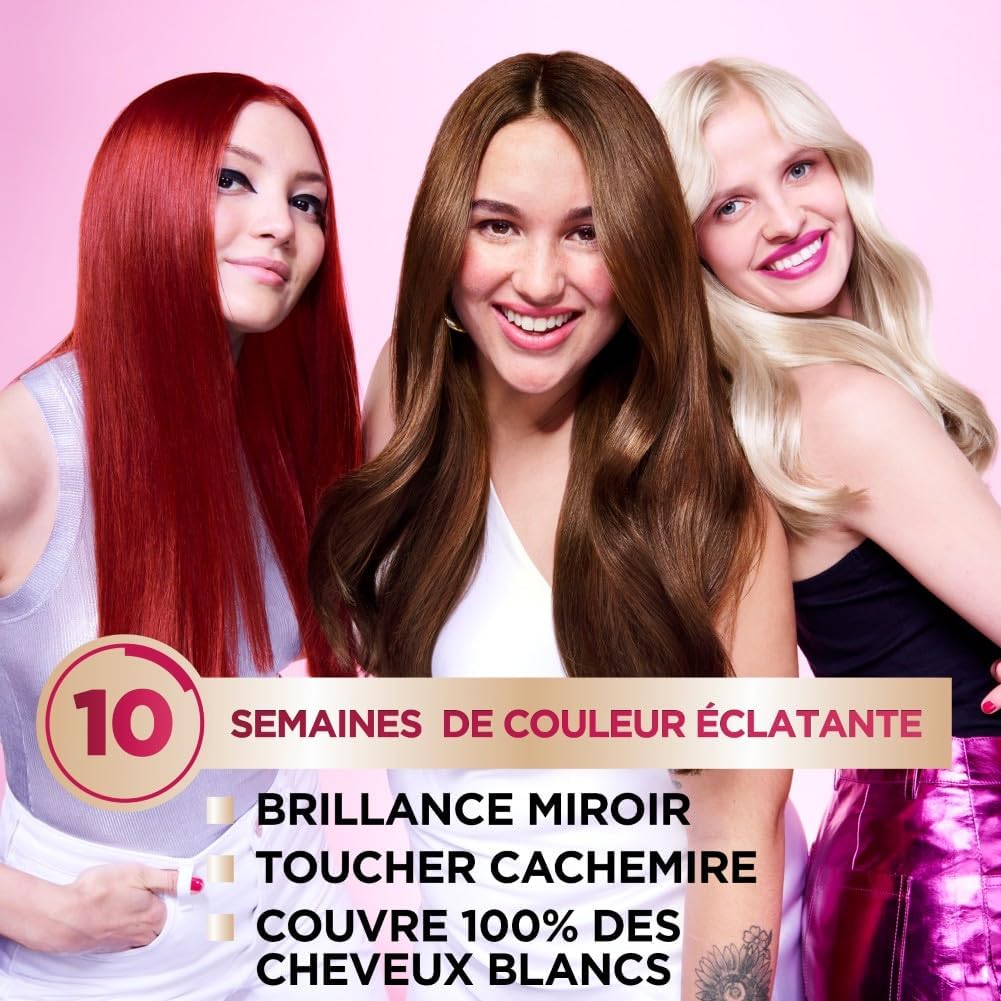 Garnier - Color Sensation - 4.0 Châtain - crème permanente, couvre 100% cheveux blancs, tenue 10 semaines