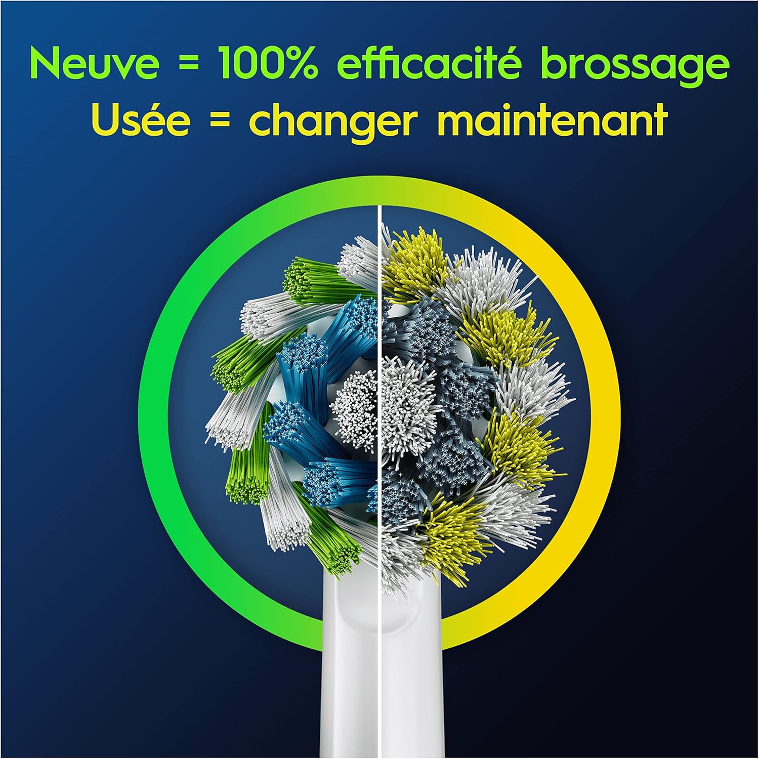 Oral-B - Cross Action Pro - 8 brossettes - nettoyage profond, têtes rondes, blanches