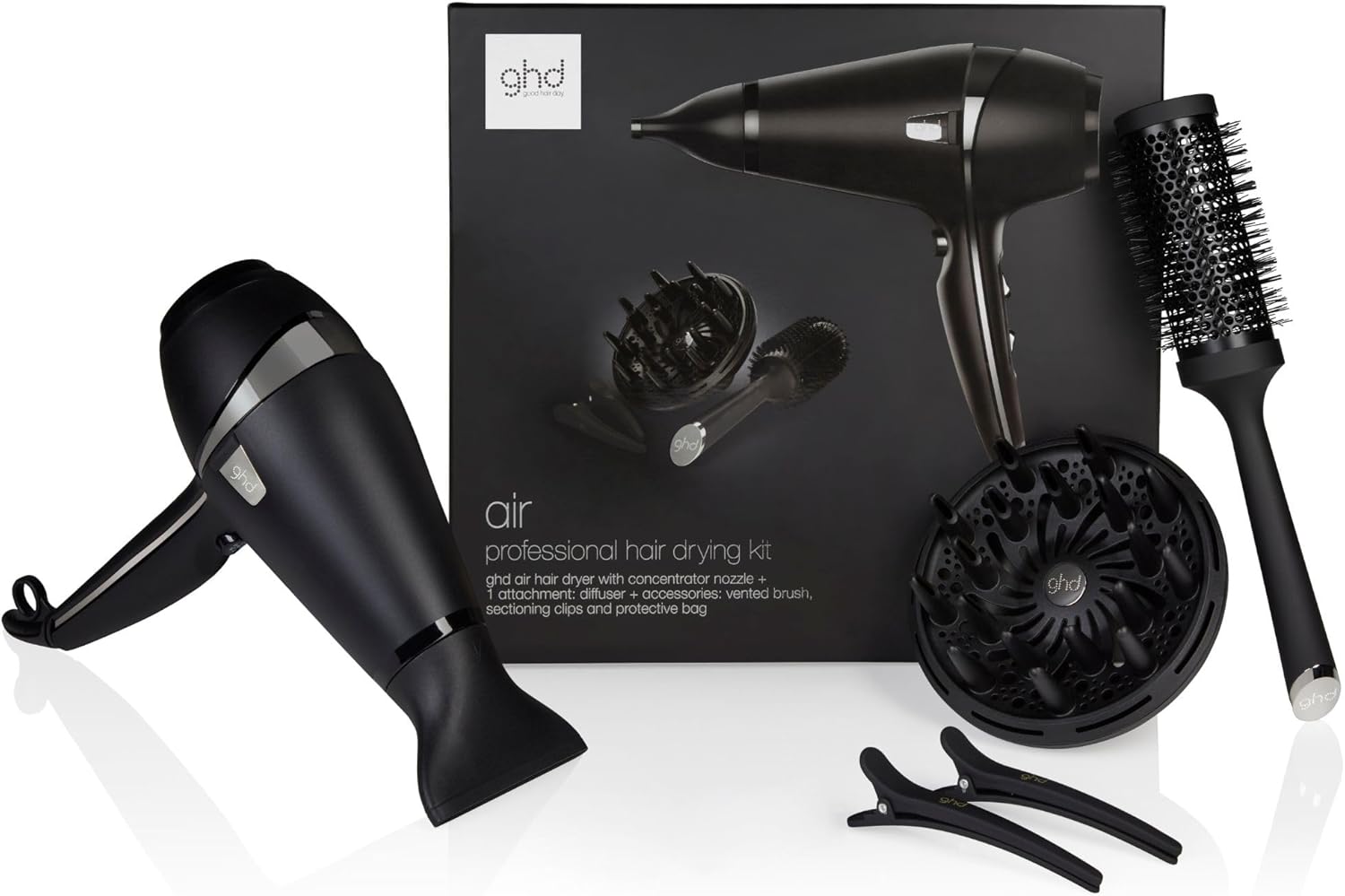 ghd - Air série - sèche-cheveux pro, brosse, diffuseur inclus, anti-frisottis