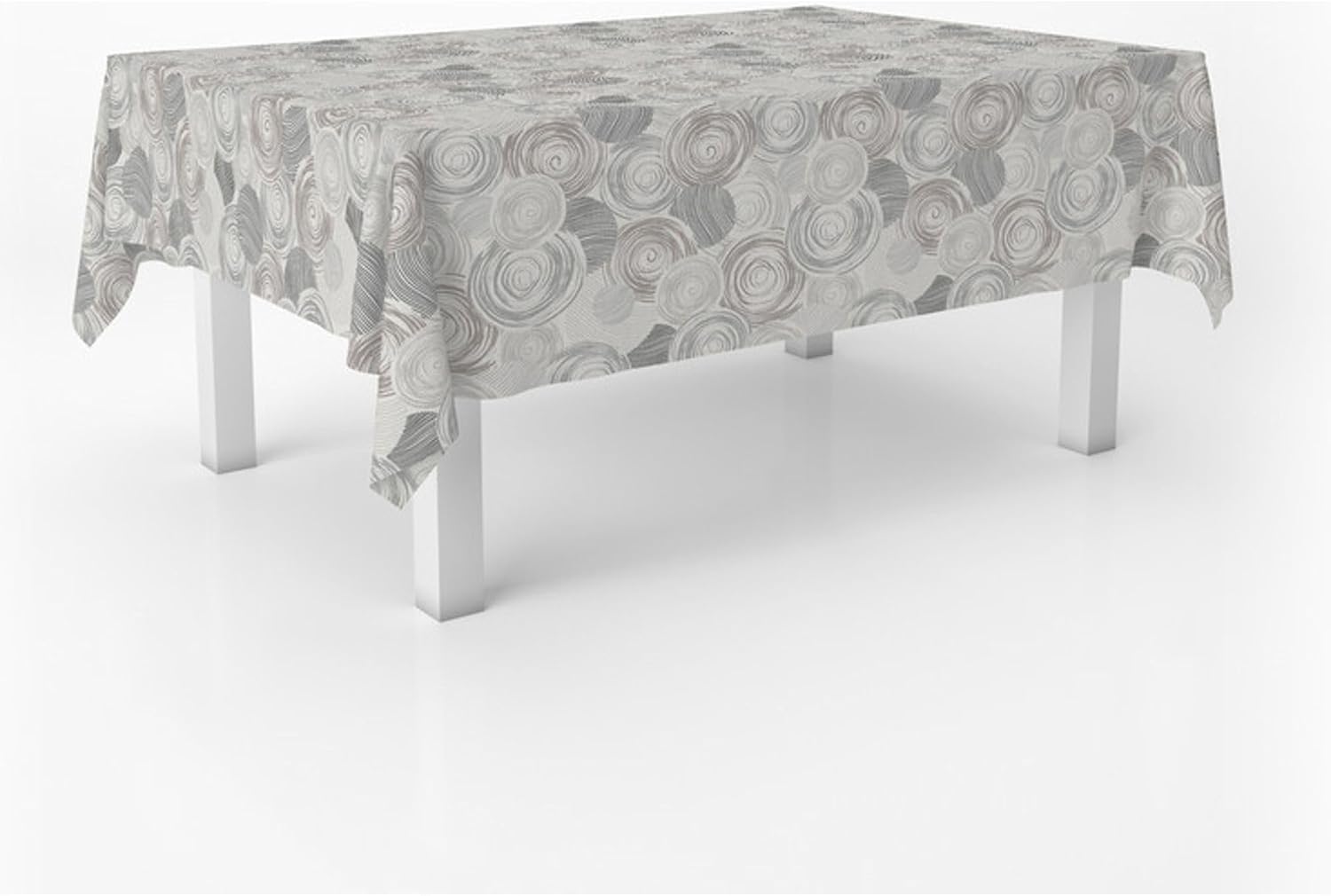 Nappe en toile cirée - Circle Gris - 140x140 cm - anti-taches, imperméable