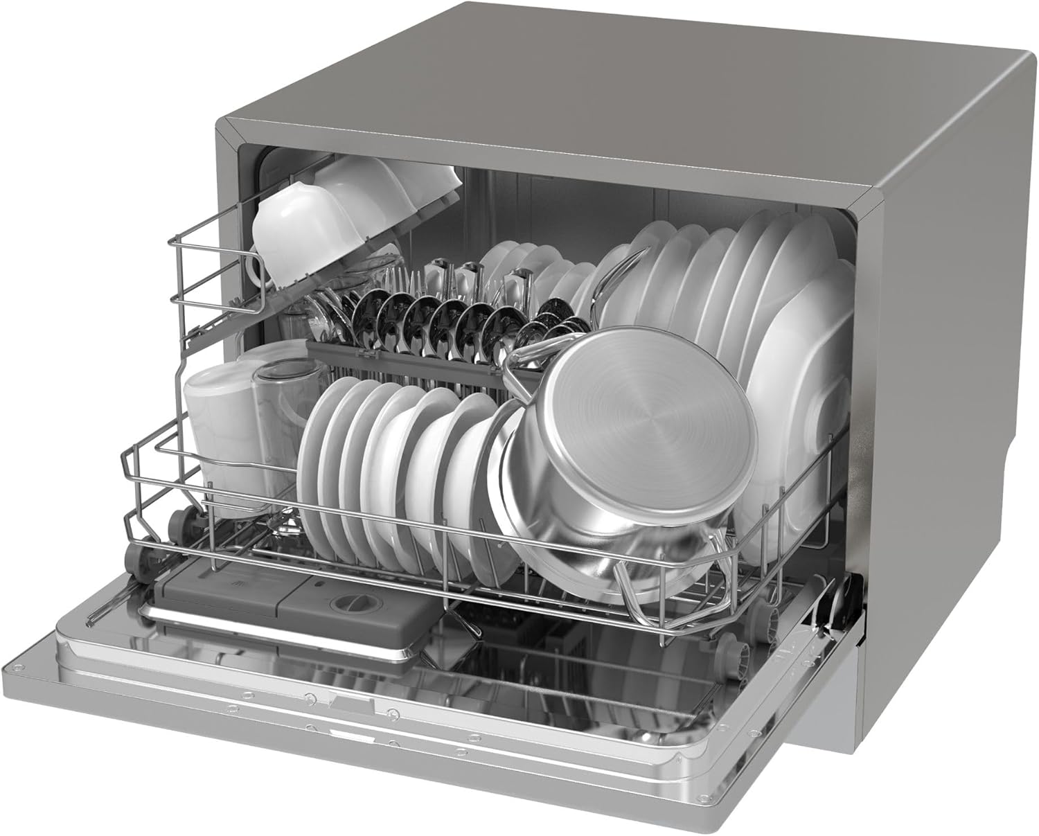 GEDTECH - Lave-vaisselle compact 6 couverts, 47 dB, départ différé, GLV6T47SL