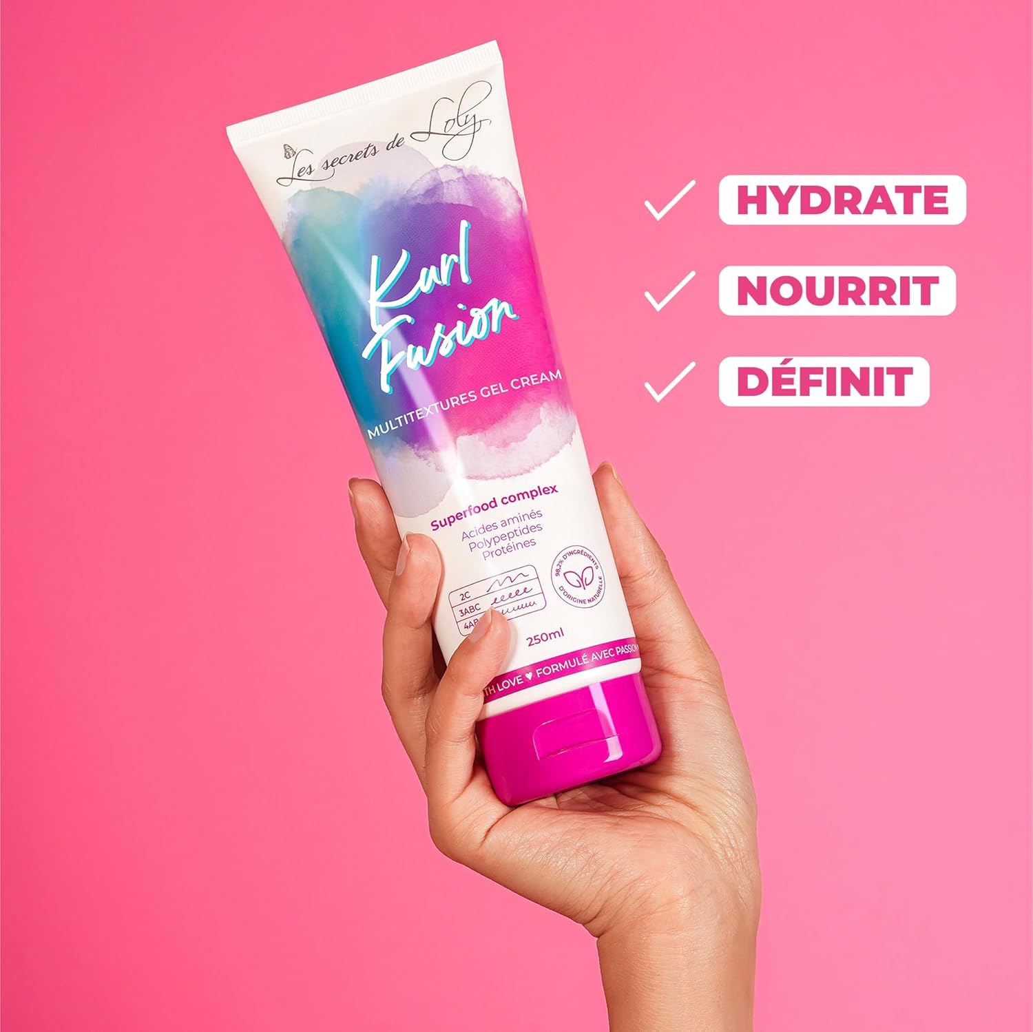 Les Secrets de Loly – Kurl Fusion – 250ml – crème gel hydratante cheveux texturés