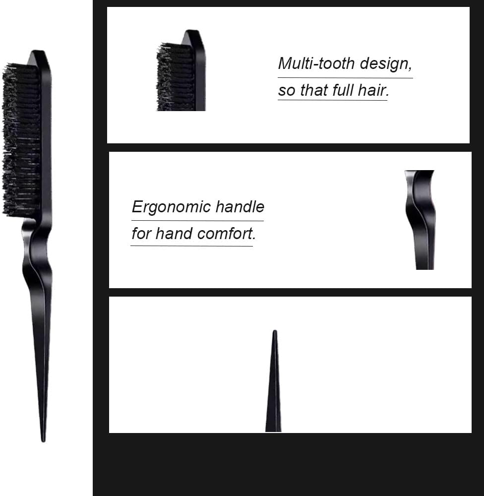 Peigne de cheveux - set professionnel - noir - double tranchant, queue de rat, coiffure