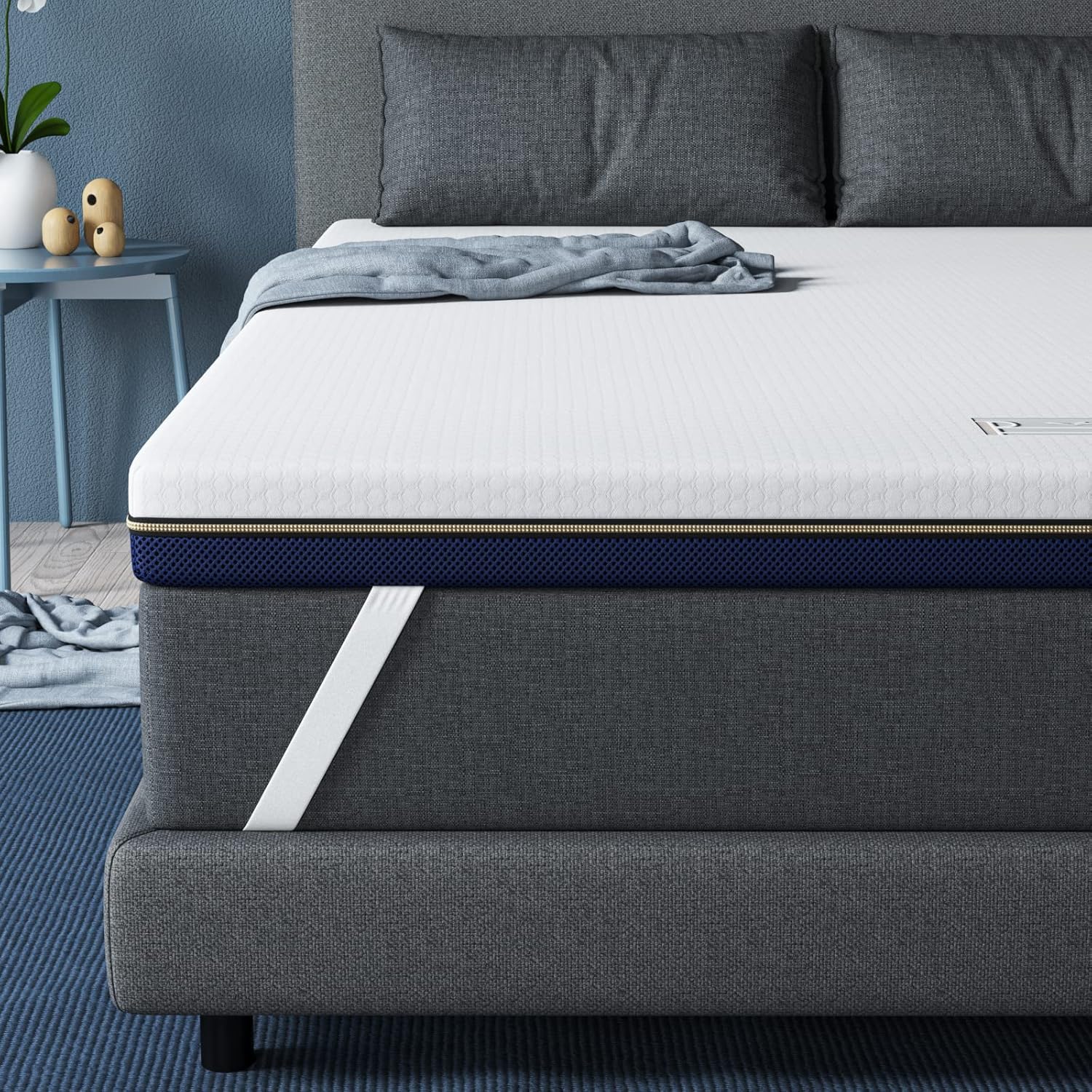 BedStory - Surmatelas Mémoire Gel 160x200cm - 10cm, housse lavable