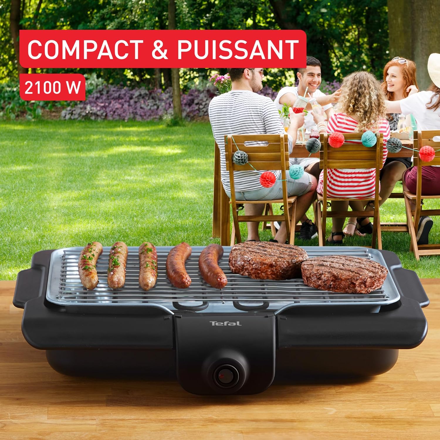 Tefal - Easy Grill série - 2100W, barbecue électrique, bac à eau, BG1348F0