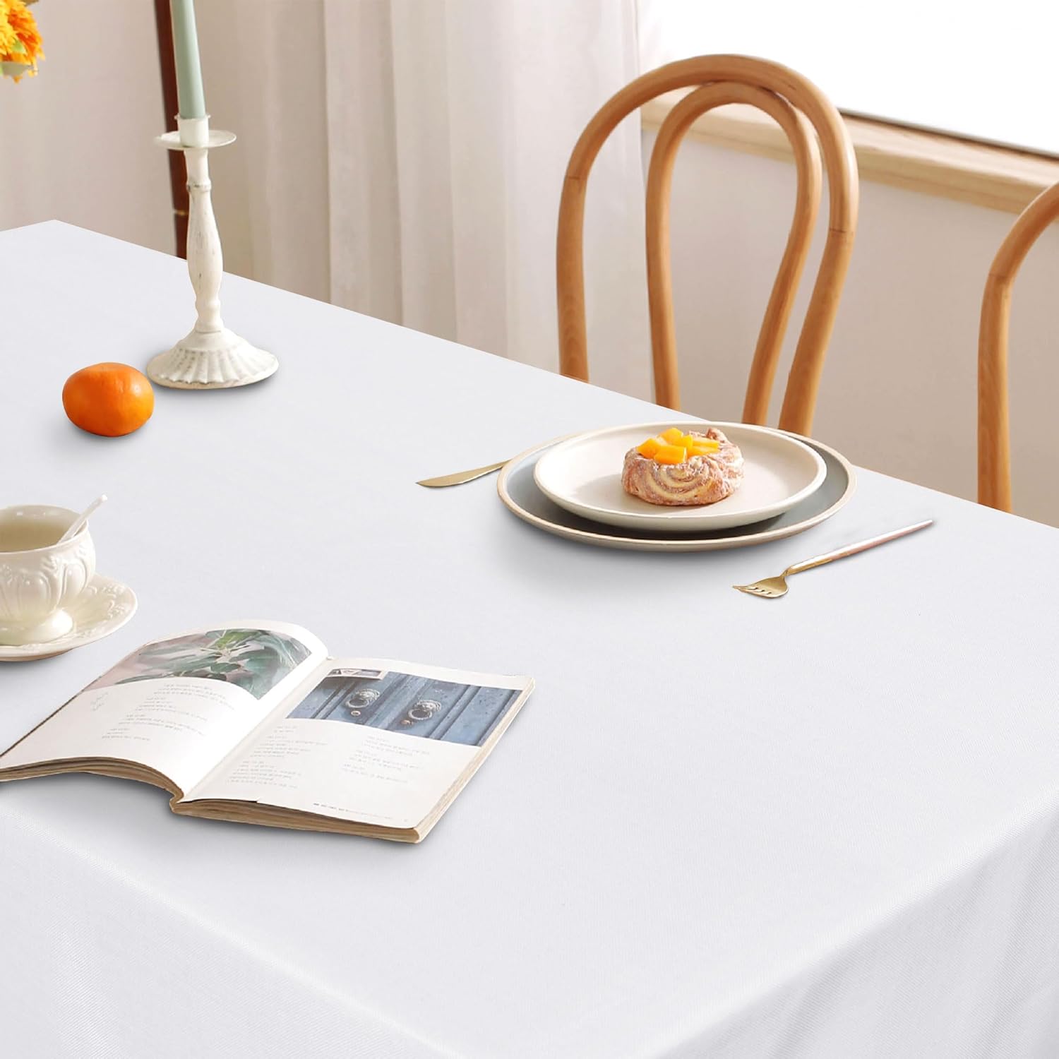 DWCN - tissu aspect lin - 135x240cm - lavable, imperméable, anti-tache