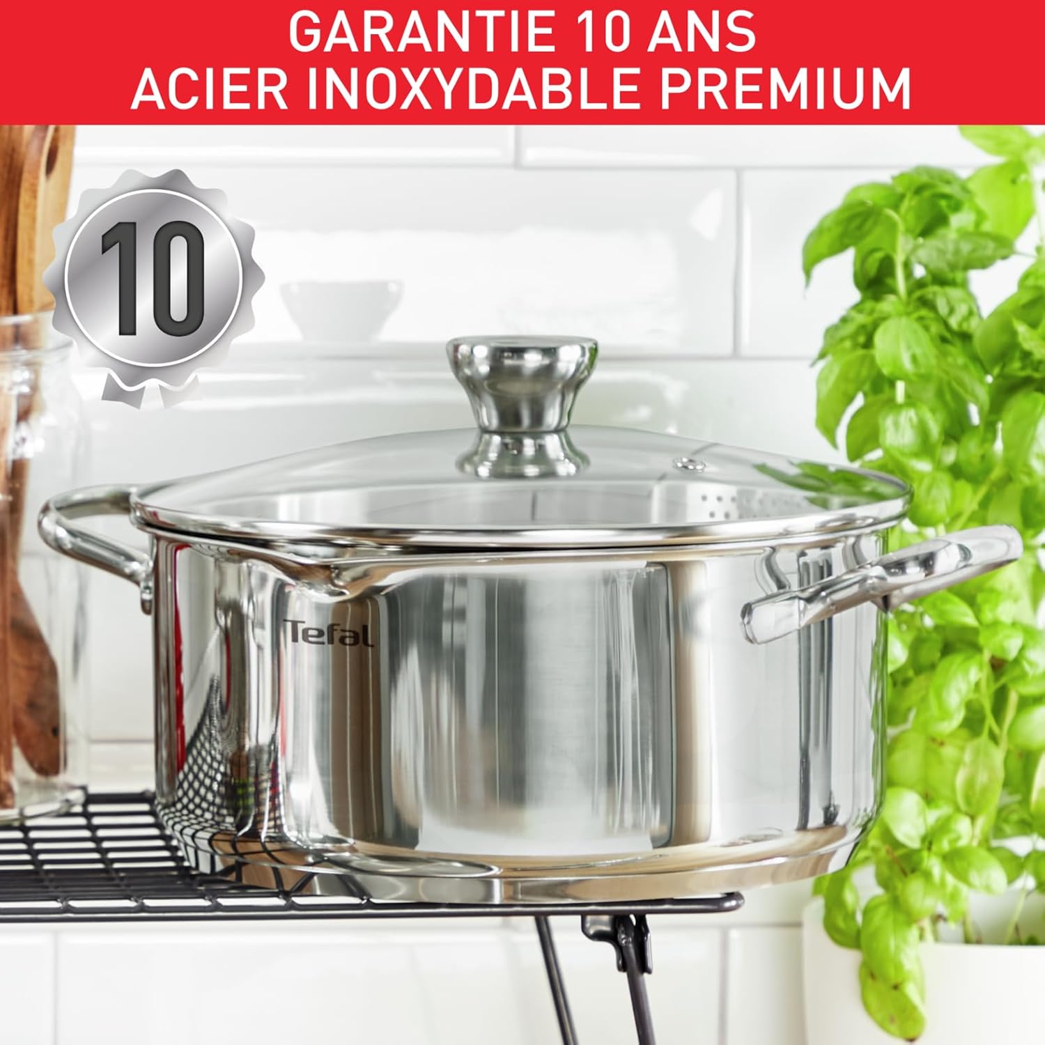 Tefal - Duetto - faitout 24cm inox induction, couvercle filtrant