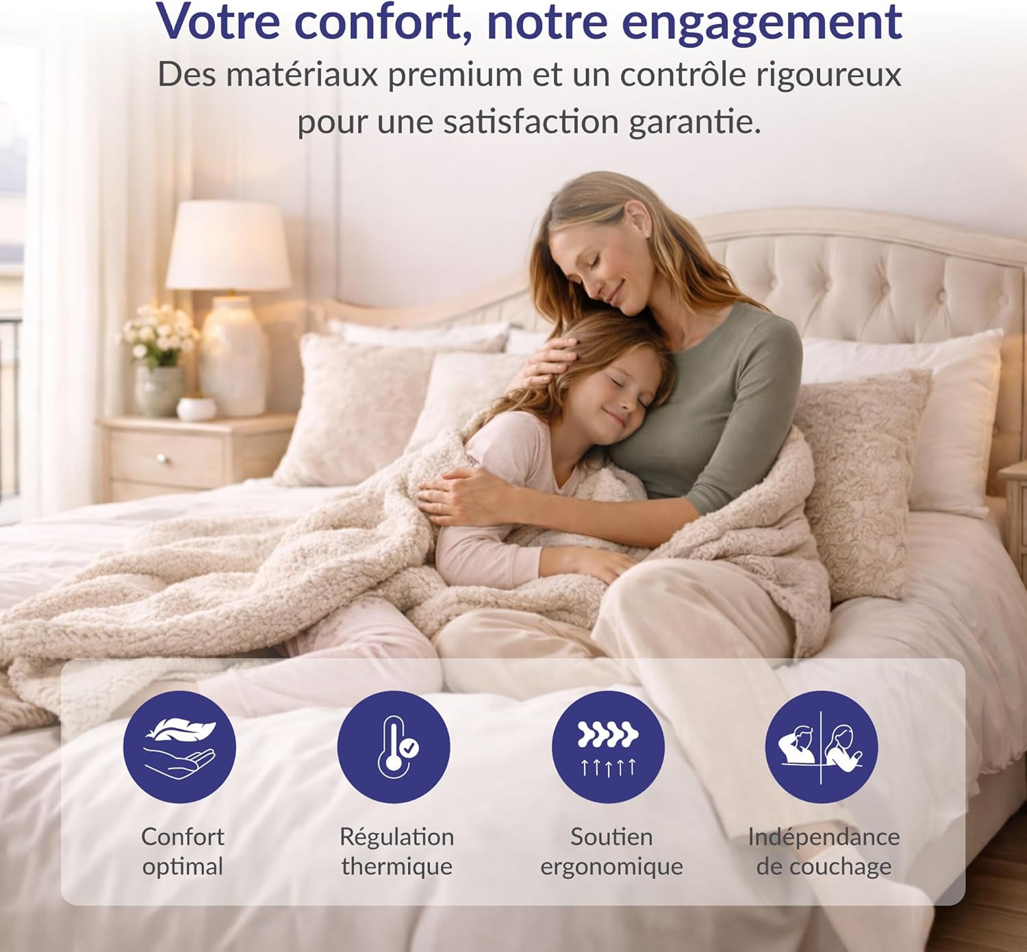 NATURALEX - PerfectSleep - 160x200 cm - Matelas ferme 30 cm, mémoire de forme, blue latex, 7 zones, réversible