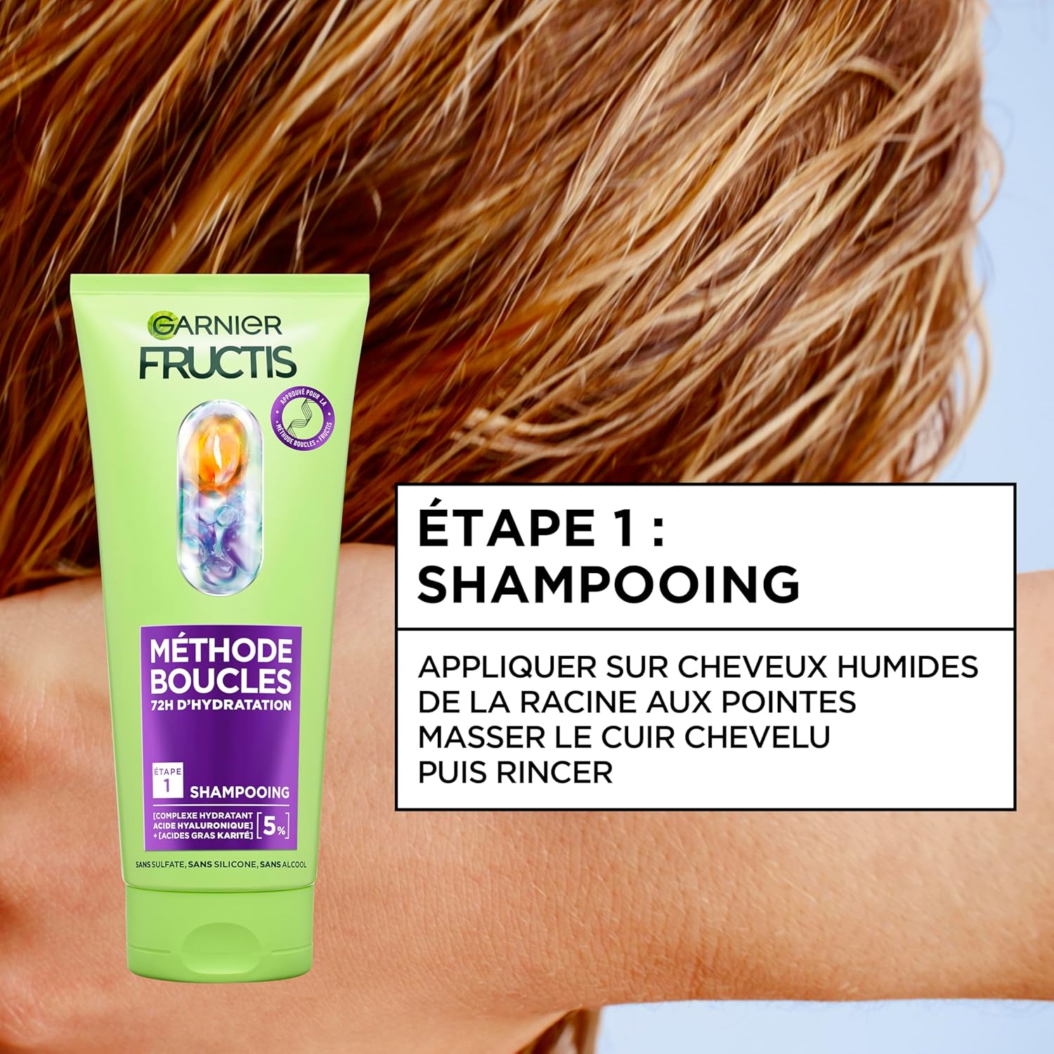 Garnier Fructis - Méthode Boucles - routine 3 produits - hydratation & définition cheveux bouclés