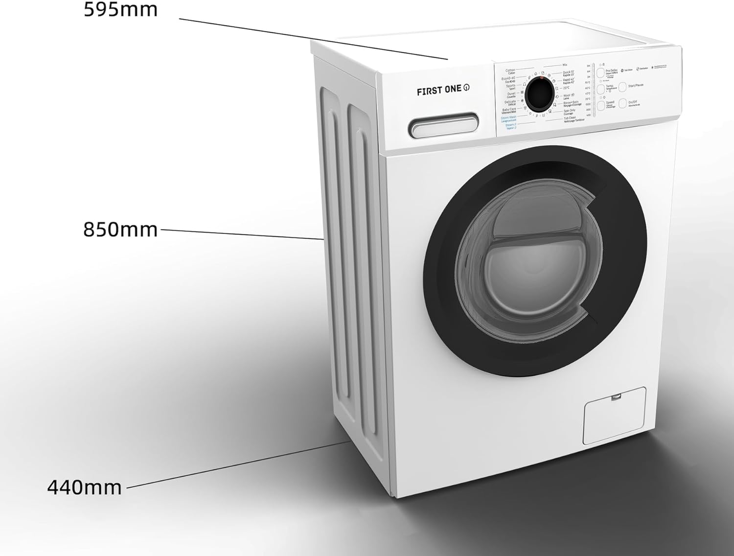 First One - lave-linge frontal 7kg 1200tr/min, 16 programmes, classe A-10% - FLL71200WH