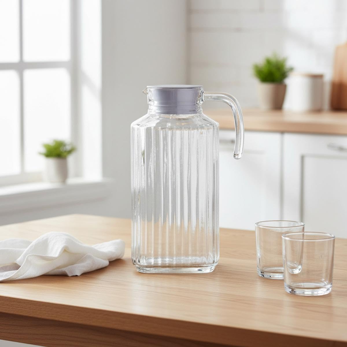 Luminarc - Quadro - pichet 1,7L - couvercle blanc, réfrigérateur