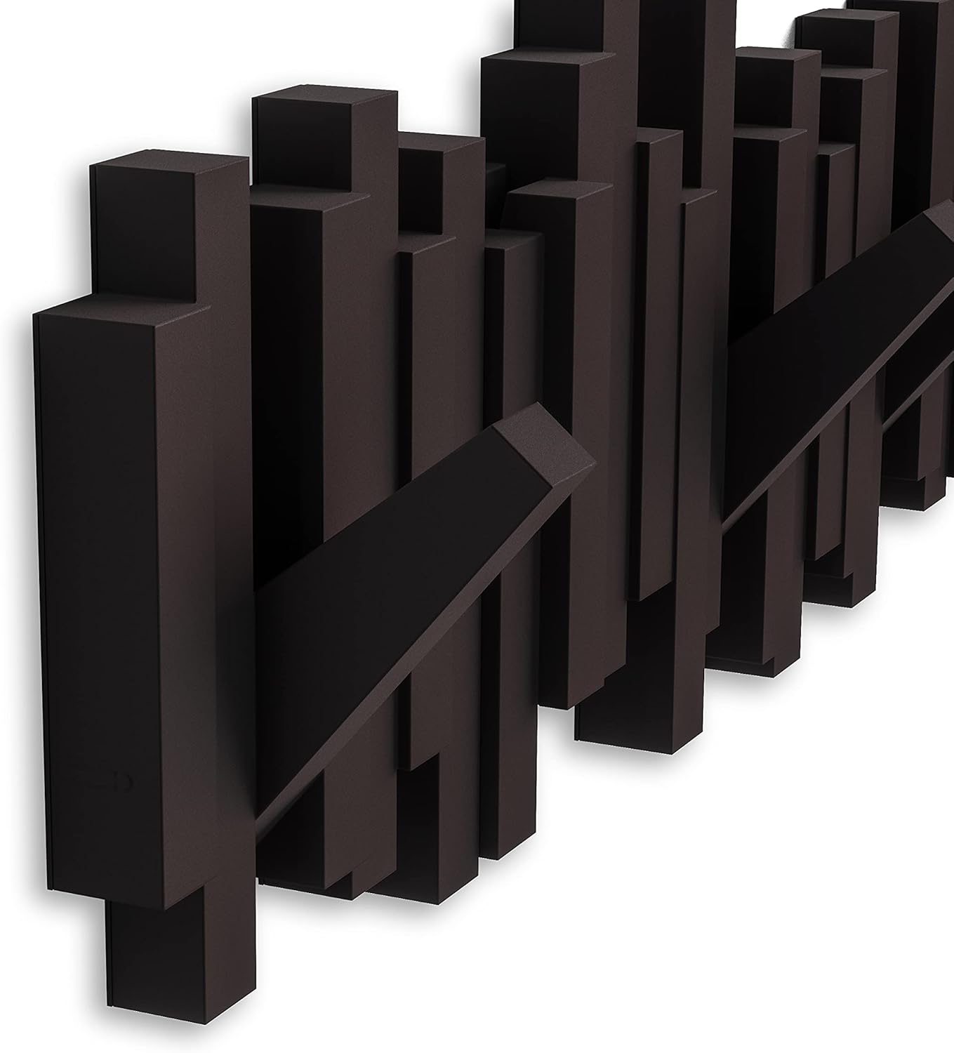 Umbra - Sticks portemanteau mural - 5 crochets rabattables - espresso