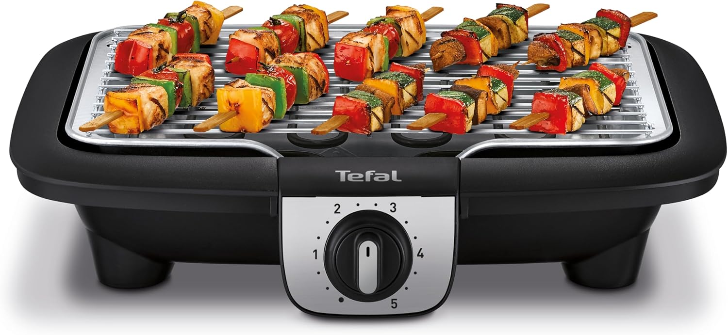 Tefal - Easy Grill 2en1 - plancha & barbecue, 2100W, plaque incluse - YY3818FB