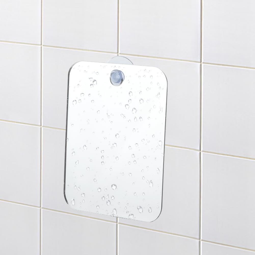 Miroir de maquillage de douche - petit format - sans buée, portable, ventouse