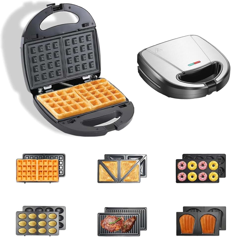 OKYUK - appareil à sandwich, 6 plaques, 750W, antiadhésif, petit-déjeuner