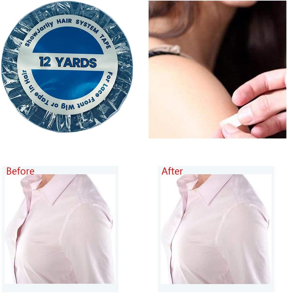 ShowJarlly - ruban adhésif lace front bleu - 0,8cm x 12Y - double face, fixation longue durée