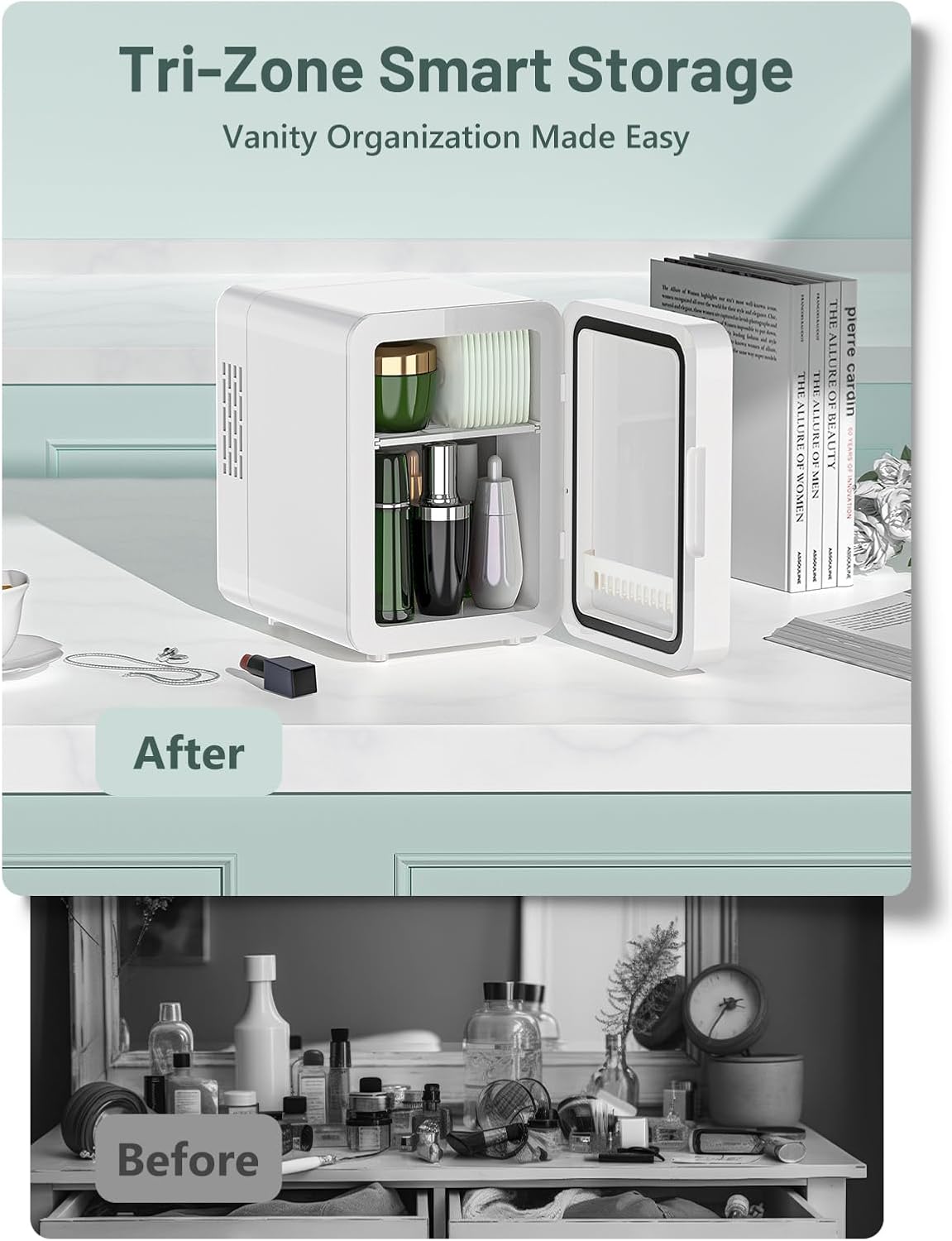 VINATO - Mini Frigo LED 4L - Chauffage/Refroidissement, portable