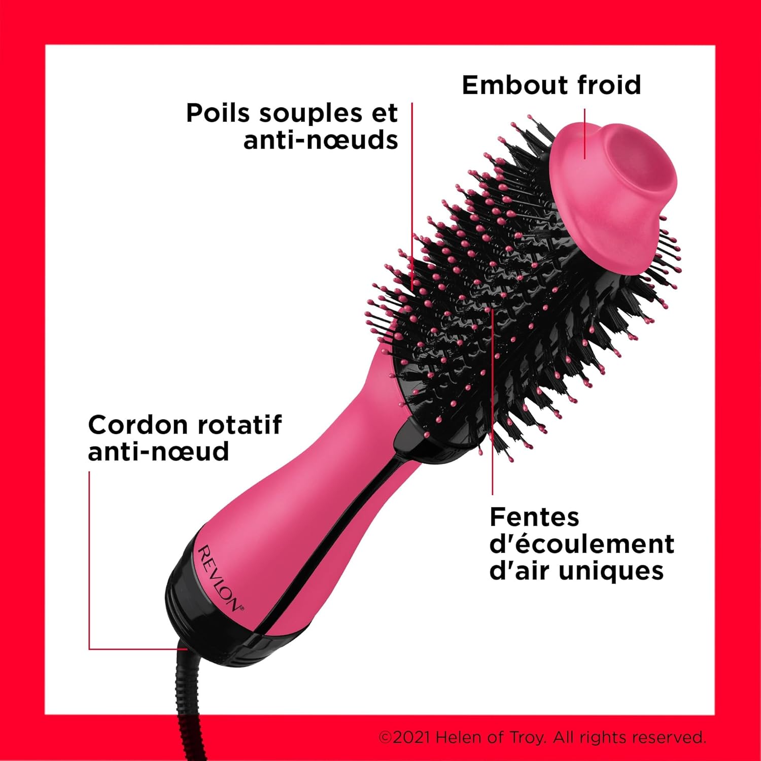Revlon - Salon One-Step, nouvelle édition, ionique, céramique, cheveux longs et mi-longs, RVDR5222PE