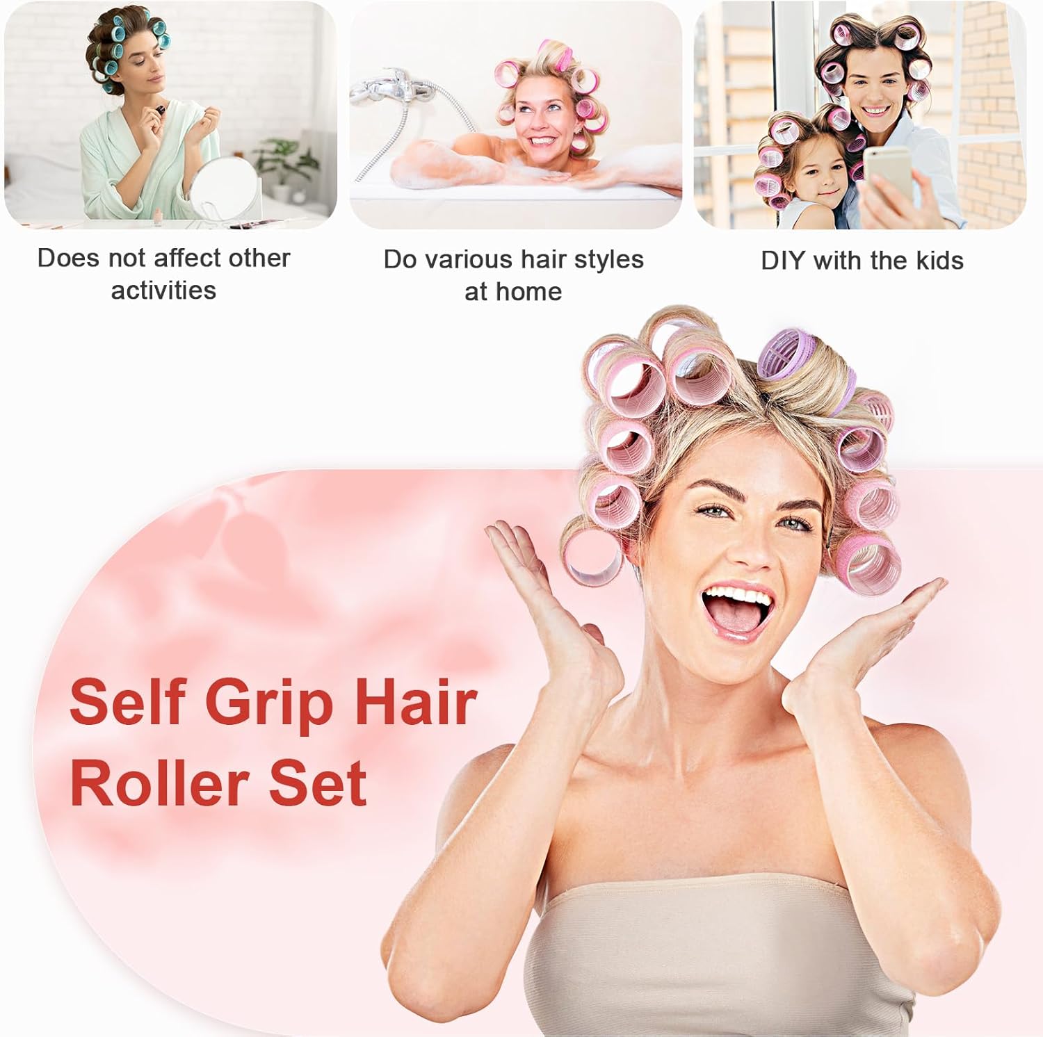 AiQInu - bigoudis magiques série 30 pcs - 18 bigoudis + 12 pinces - idéal cheveux épais et DIY