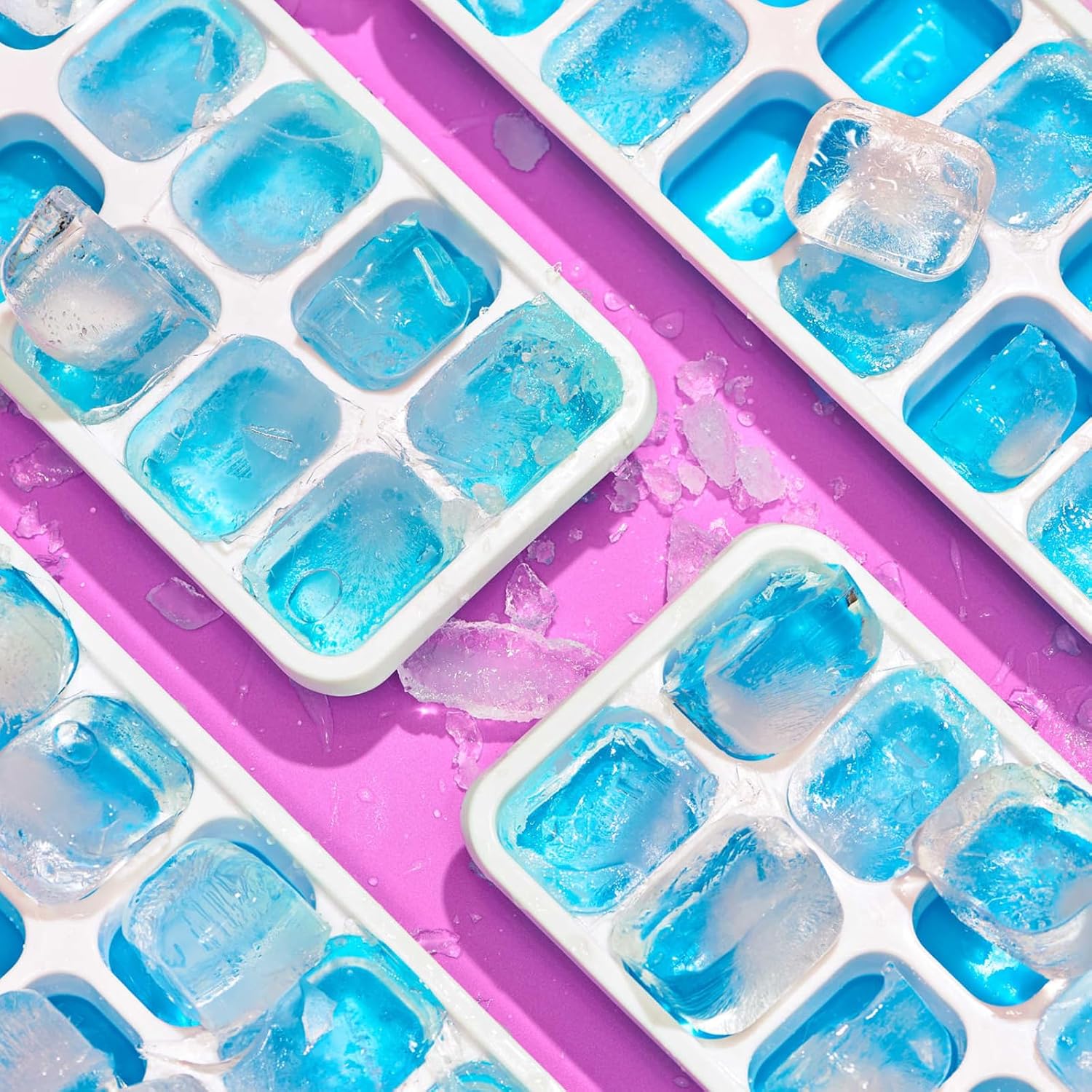 Bacs à glaçons silicone - 4 pièces - 4 couleurs - sans BPA, couvercle, LFGB