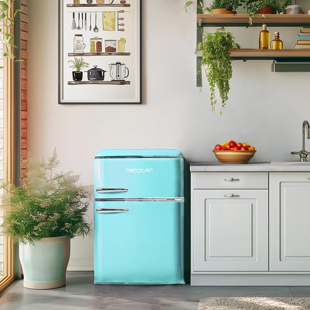 Cecotec - Bolero CoolMarket 2D Origin 86 - 89,3x48,7cm - 86L, No Frost, lumière, bleu - 2 portes