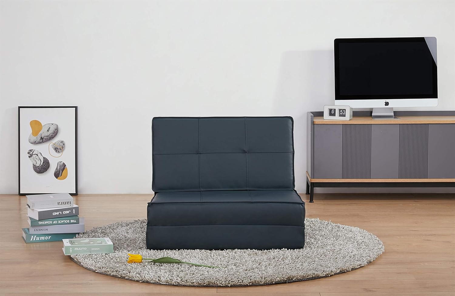 Sesselseller24 - Fauteuil convertible chauffeuse petit - plusieurs couleurs - Anthrazit