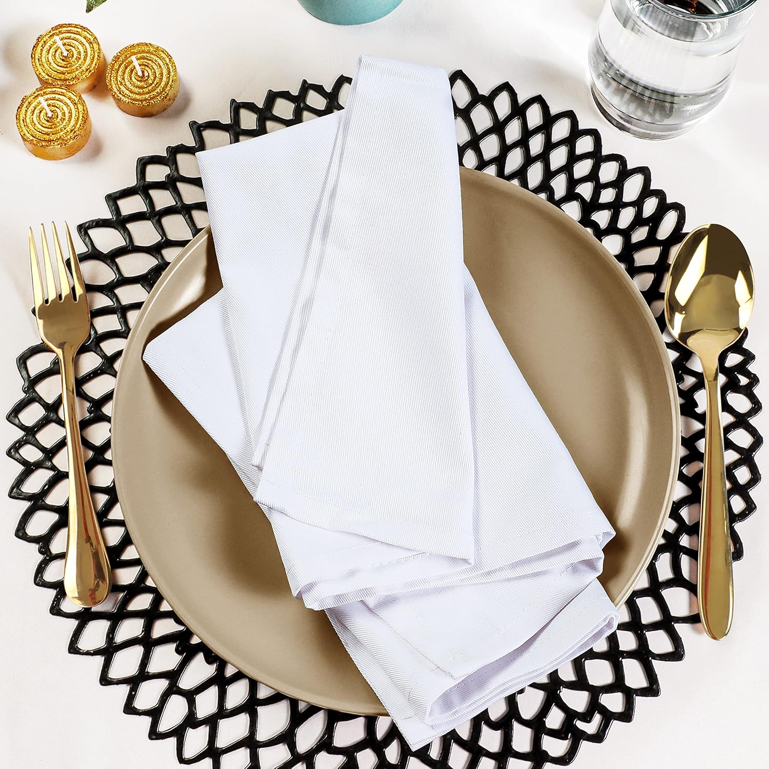 Utopia Kitchen - serviettes de table - 50x50 cm - coton mélangé, lavables, lot de 12