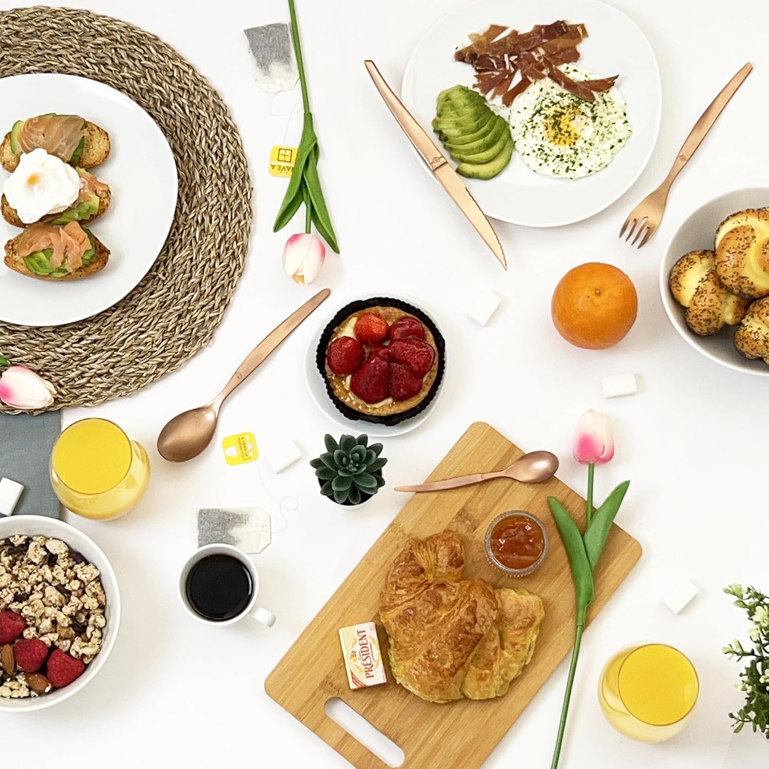 Lou Laguiole - Jet - 16 couverts pour 4 pers. inox 18/0, finition PVD cuivre