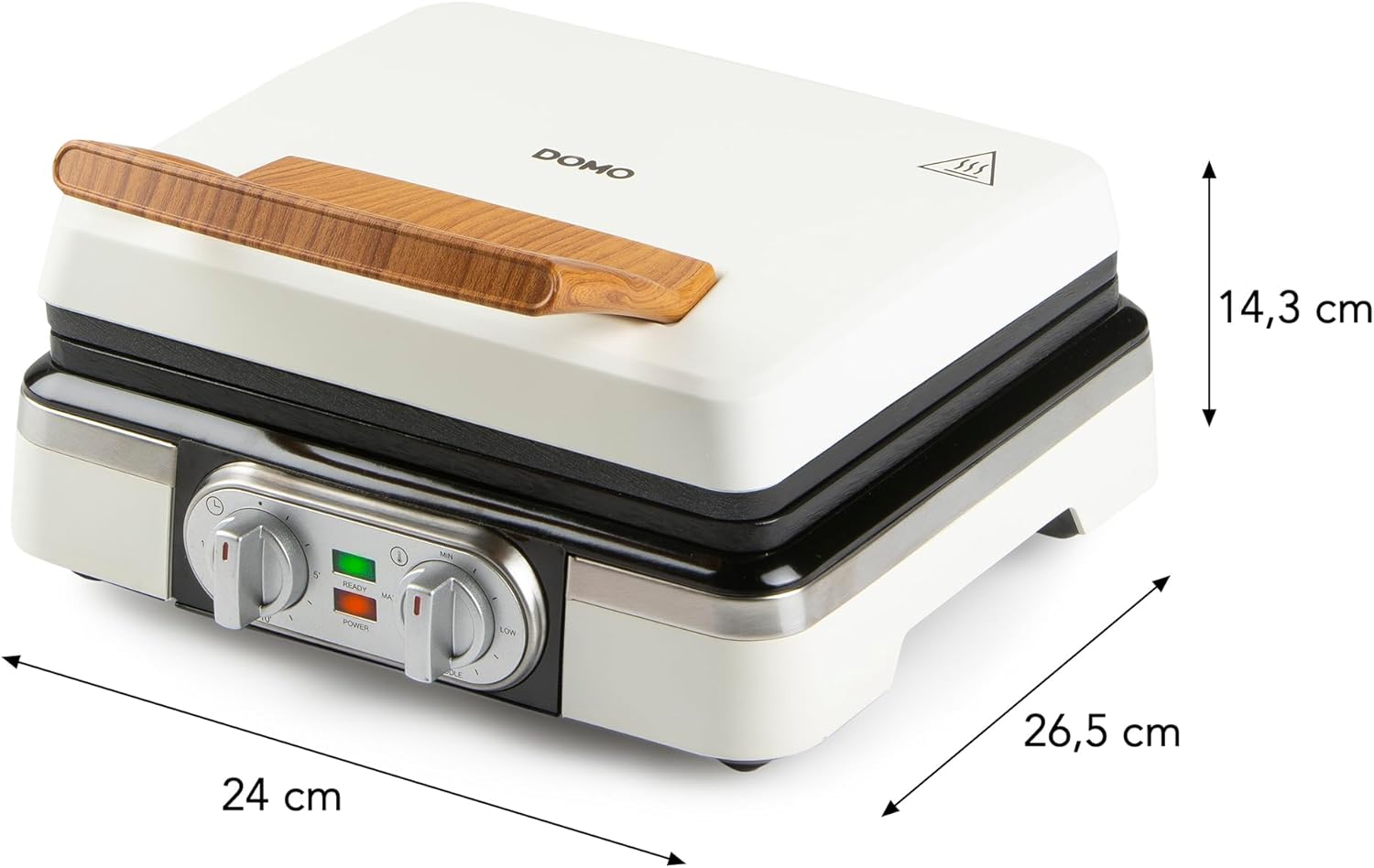 DOMO - Gaufrier XL 2 gaufres, thermostat, timer, PFAS free, 1520W - DO9280W