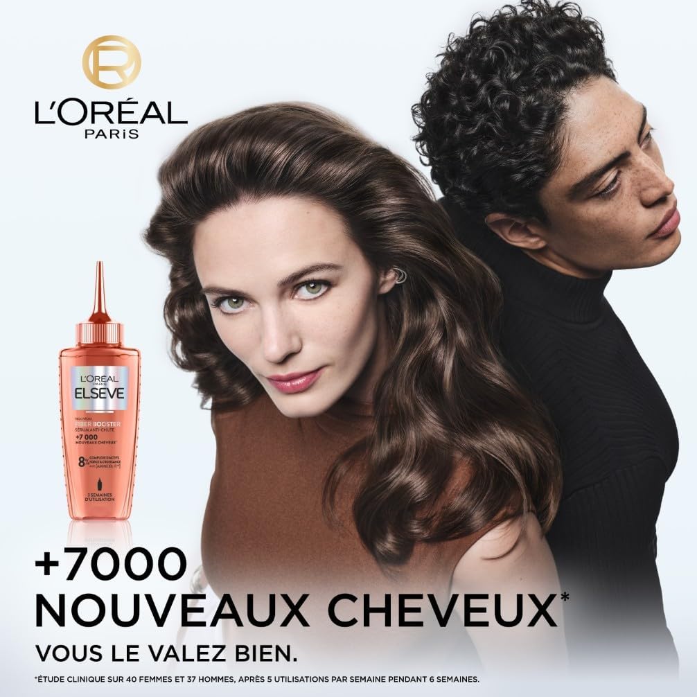 L'Oreal Paris - Elseve Fiber Booster - sérum anti-chute 6 semaines - stimule la pousse, enrichi Aminexil-R