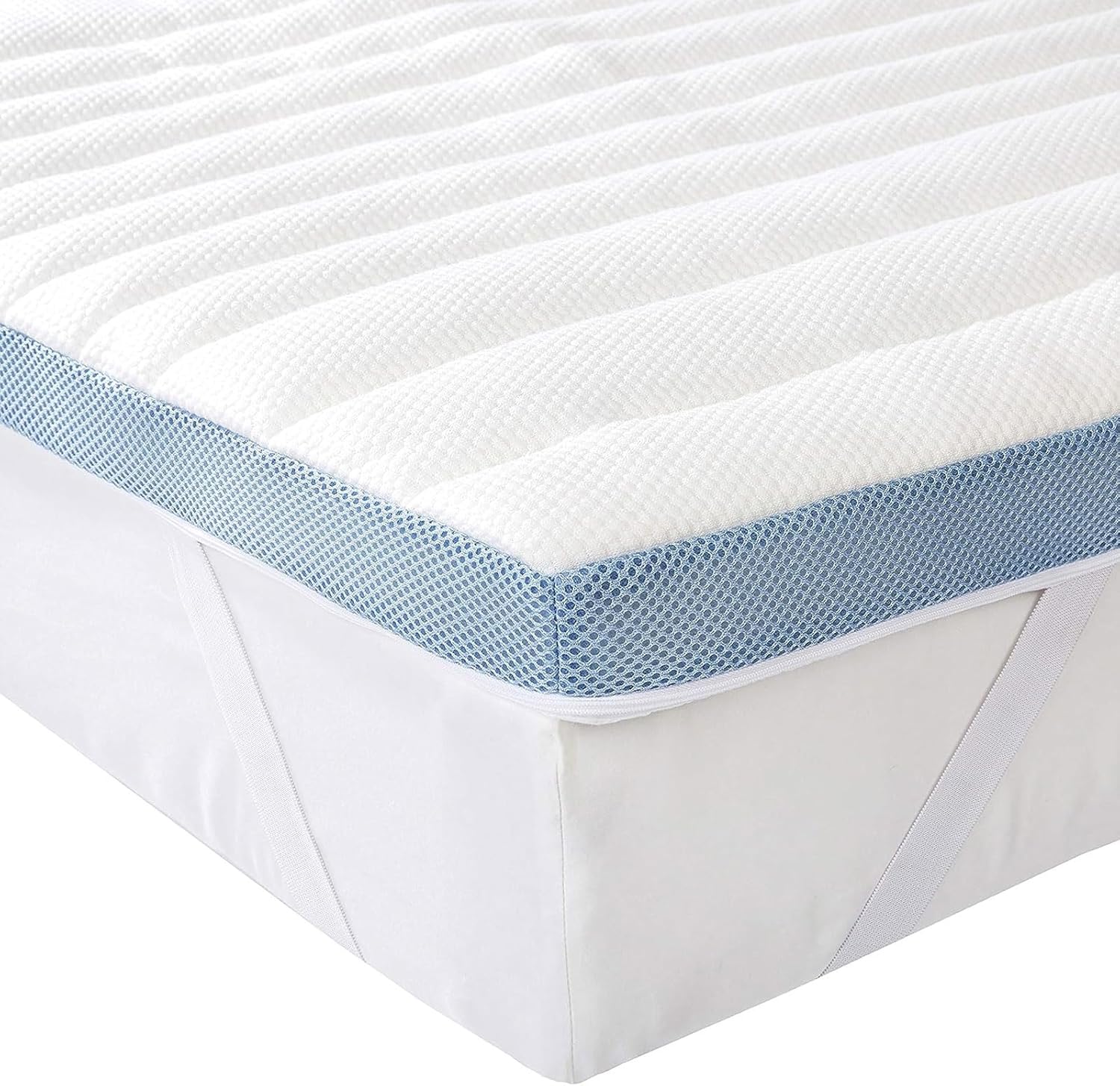 maxy-dealz Basics - surmatelas mousse mémoire - 100x200x5 cm - avec sangles