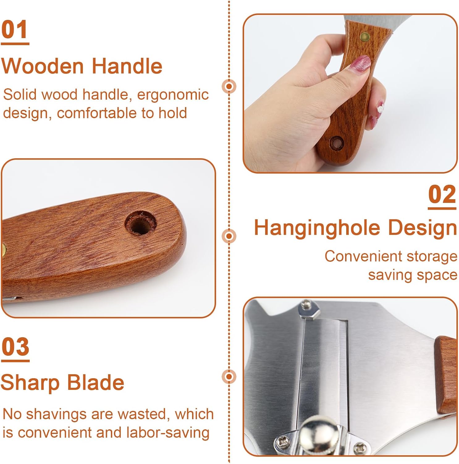 Coupe Truffe - trancheuse réglable bois et inox - idéal fromages, chocolat, légumes