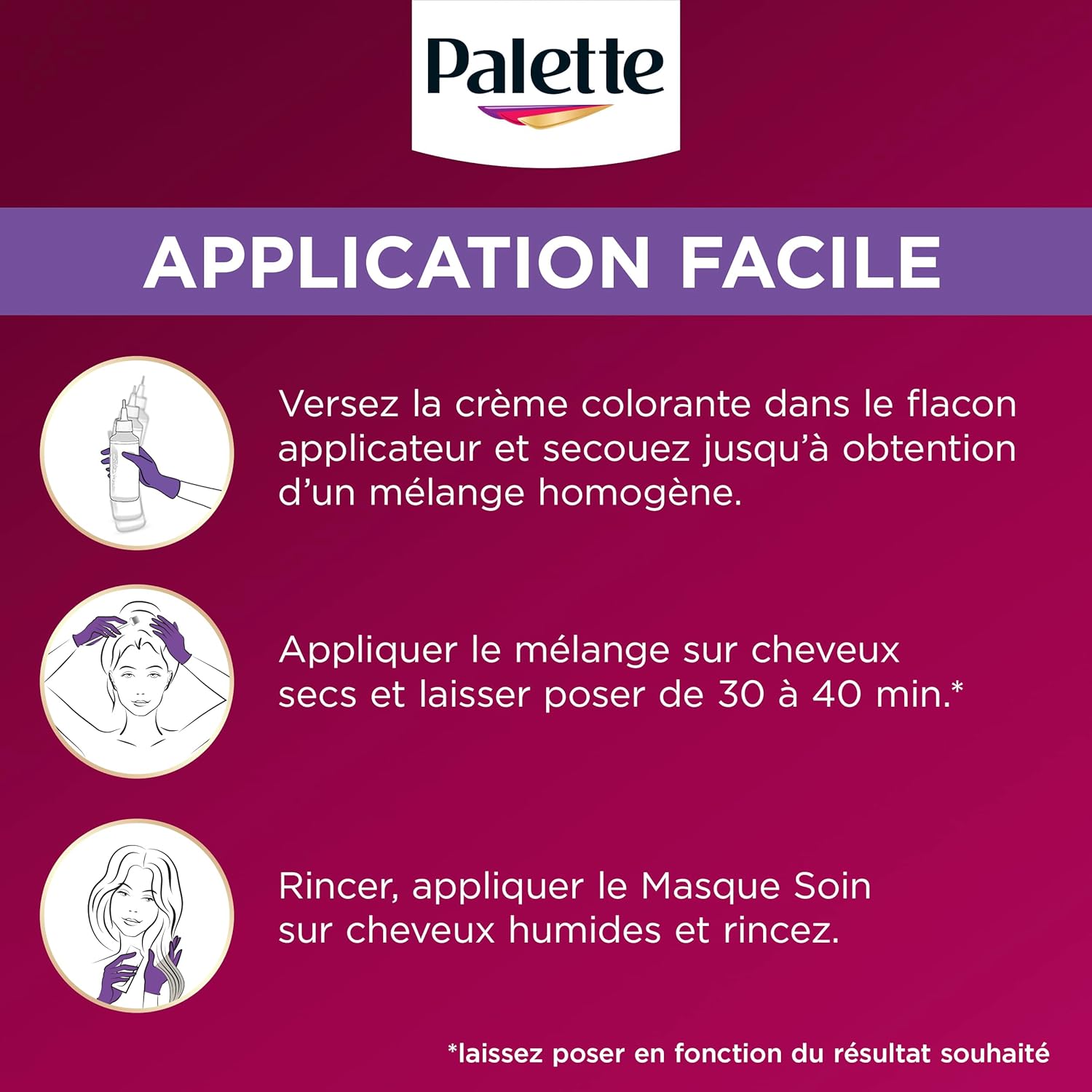 Palette - Intensive color crème soin - couvre 100% cheveux blancs - tenue 8 semaines - soin masque - Châtain Chocolat 70