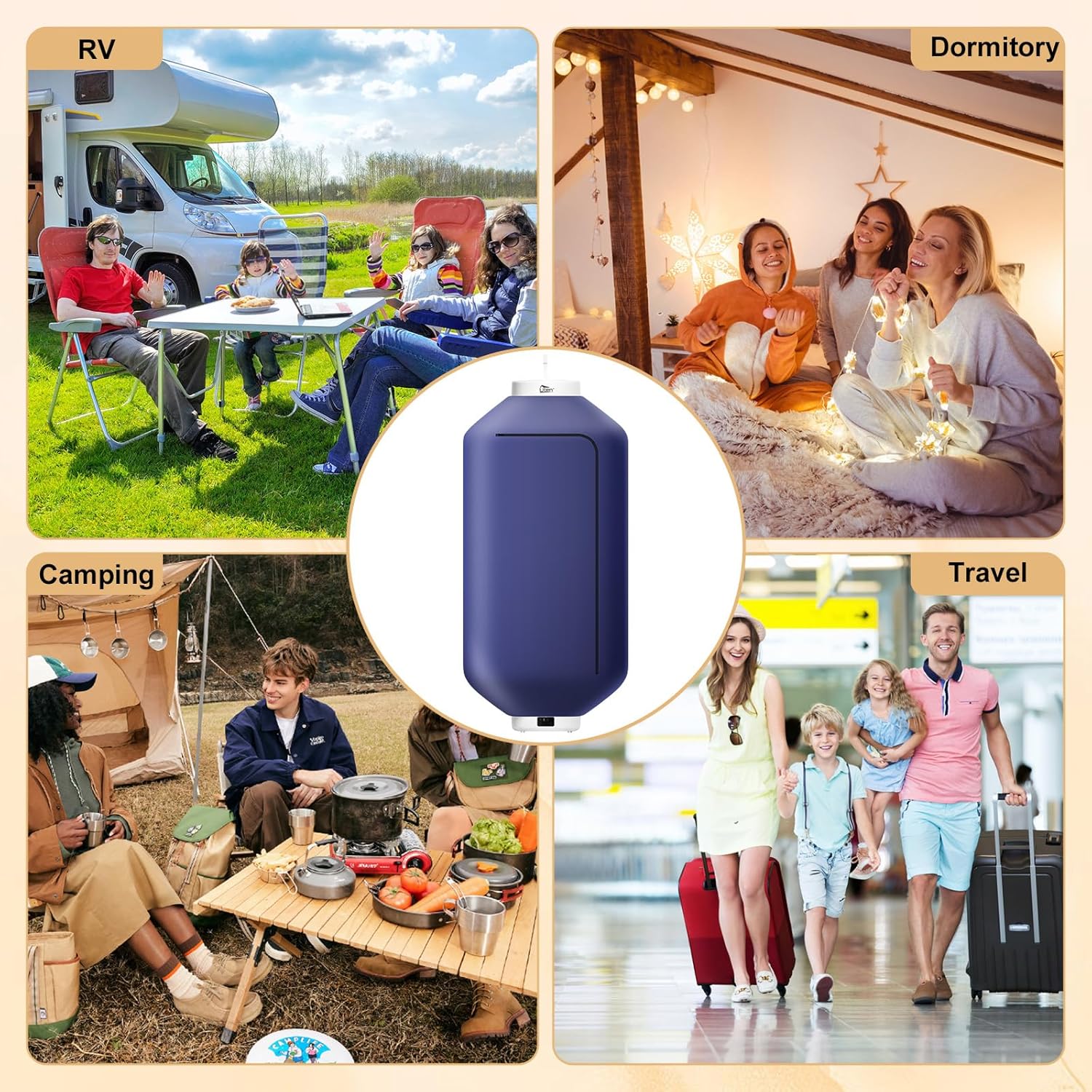 Uten - Mini Séchoir 600 W - Compact - Séchage rapide, minuterie, arrêt auto