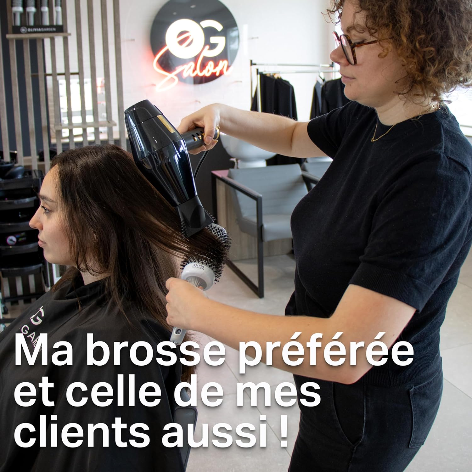 Olivia Garden - Expert Blowout Shine - brosse ronde céramique antistatique, effet brillant et sans frisottis