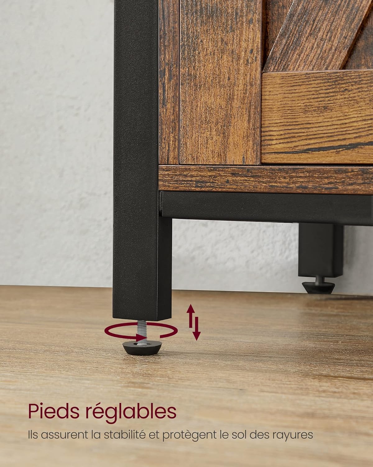 VASAGLE - Buffet de cuisine, 100x33x80cm, portes coulissantes, étagères réglables, LSC092B01