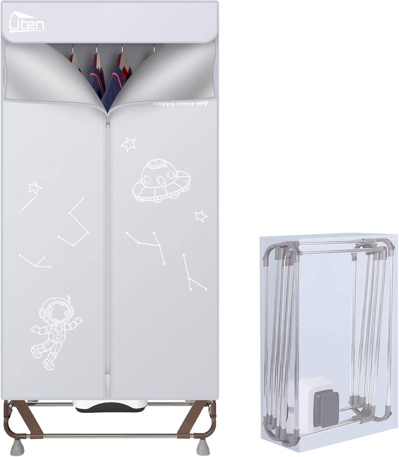 Sèche-linge électrique pliable, 15kg, 1500W, sac rangement, maison