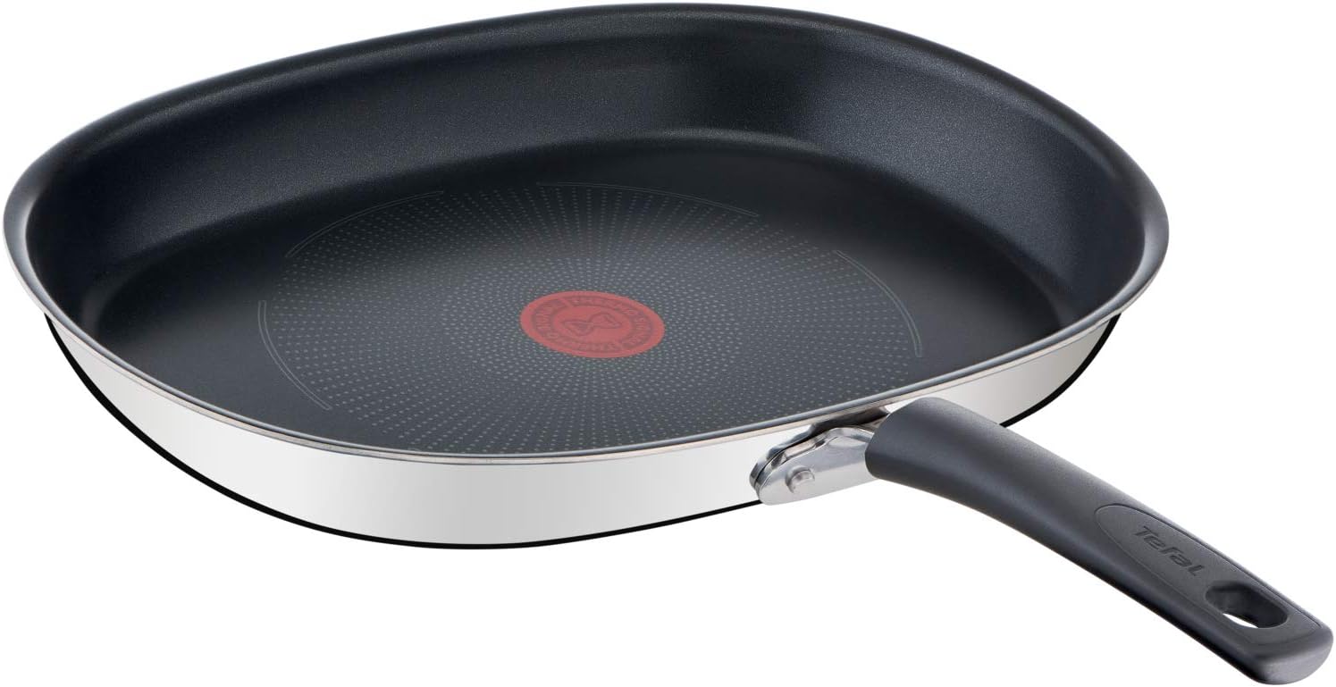 Tefal - Poêle à poisson série classique - 36 cm - Revêtement antiadhésif, noir et argent
