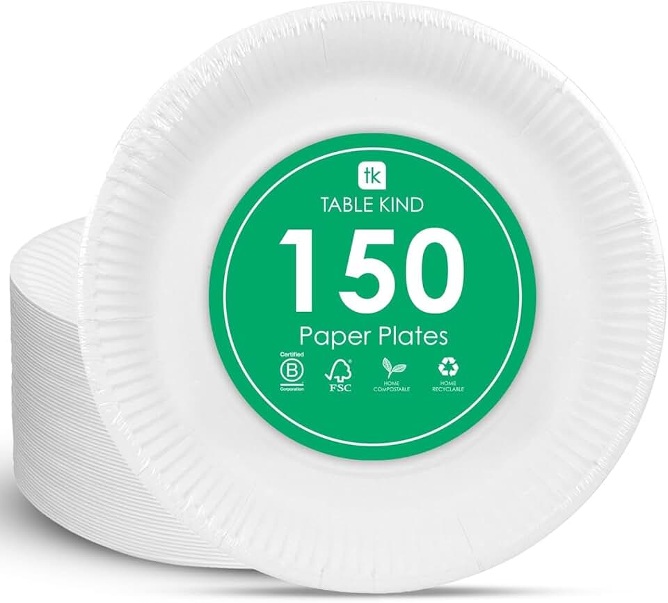 Talking Tables - assiettes carton blanches - 22 cm - lot 150, jetables