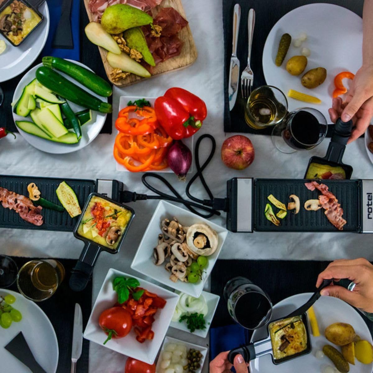 Rotel - Duo poêlons à raclette - 18,5x9x1,5cm - revêtement PTFE