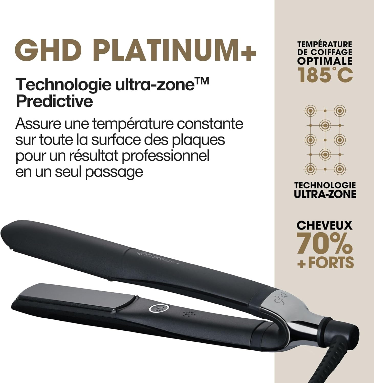 ghd - Platinum+ - lisseur professionnel, brillance et force, idéal cheveux abîmés