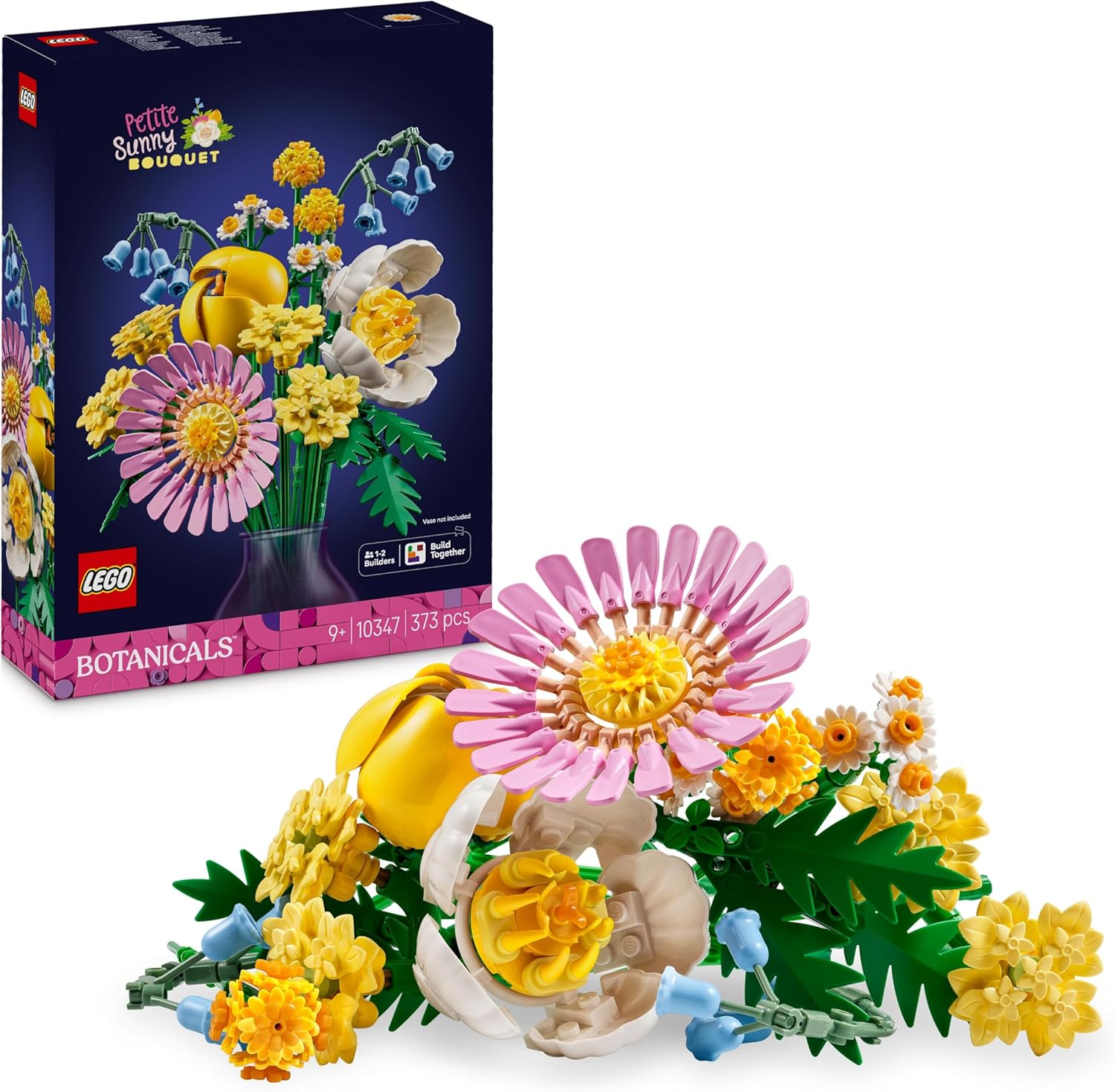 LEGO - Botanicals Petite Sunny Bouquet - fleurs artificielles à monter, pour filles et ados, idée cadeau, 10347