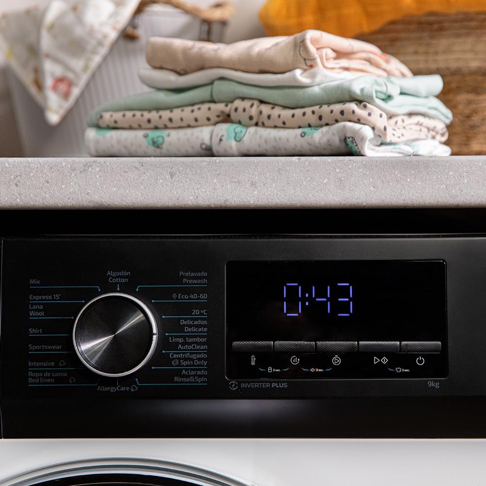 Cecotec - Bolero Dresscode 9500 Inverter - 9 kg - 1400 rpm, 16 programmes, SteamMax