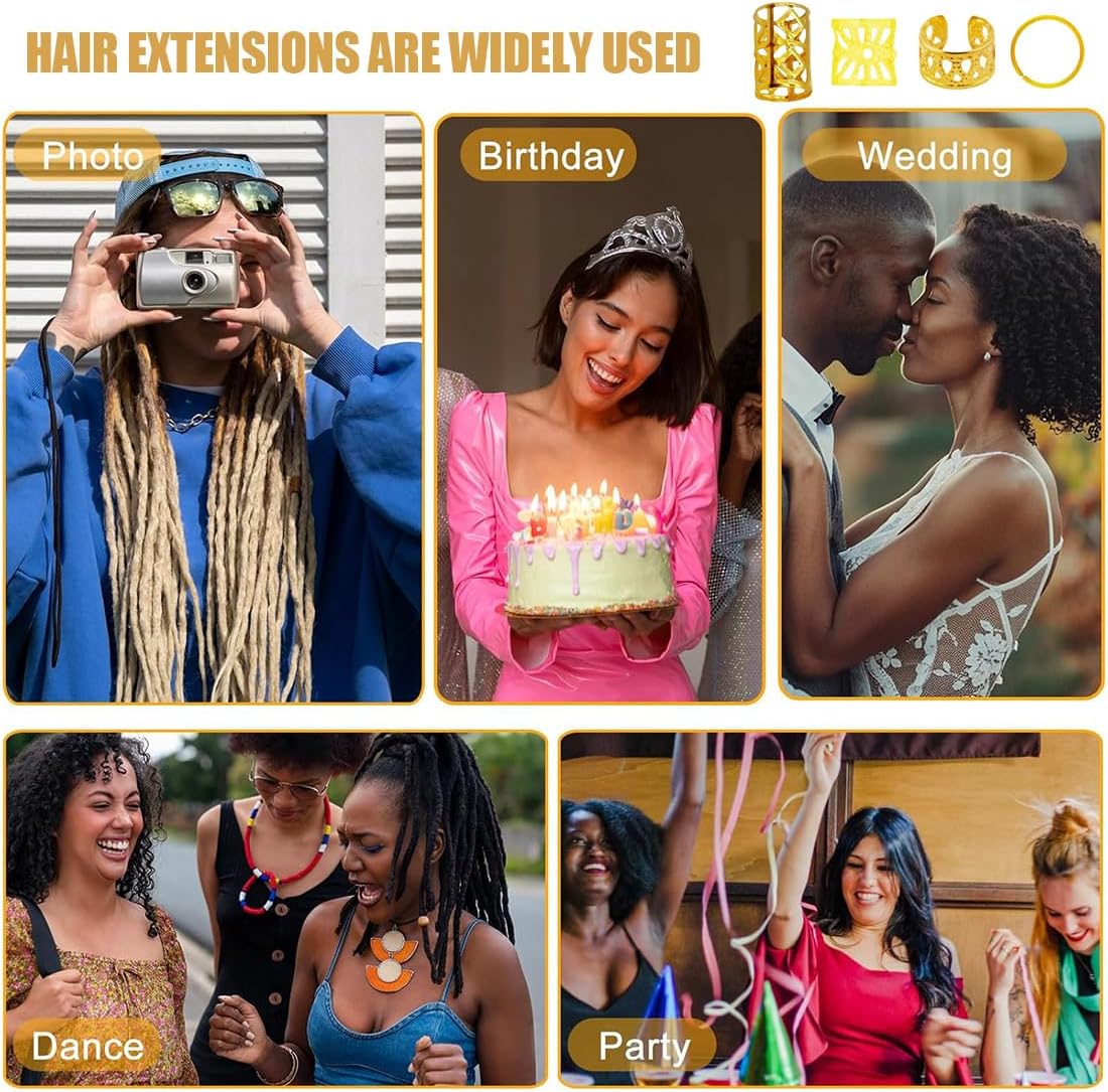 Bijoux Cheveux Tresse - lot de 40 pinces - accessoires dreadlocks - pour hommes femmes enfants - D(80PCS)