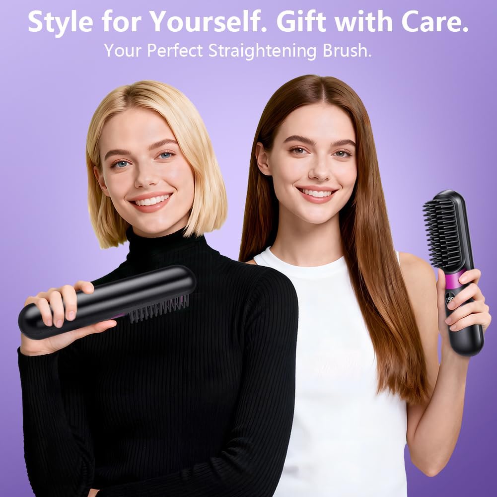 LOPHE - Brosse lissante sans fil - écran LED, 4 températures, 3600mAh