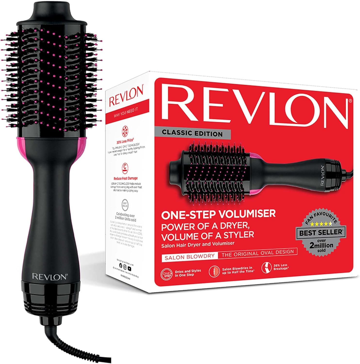 Revlon - Sèche-cheveux Salon One-Step - IONIQUE, CÉRAMIQUE, volume, cheveux longs - RVDR5222