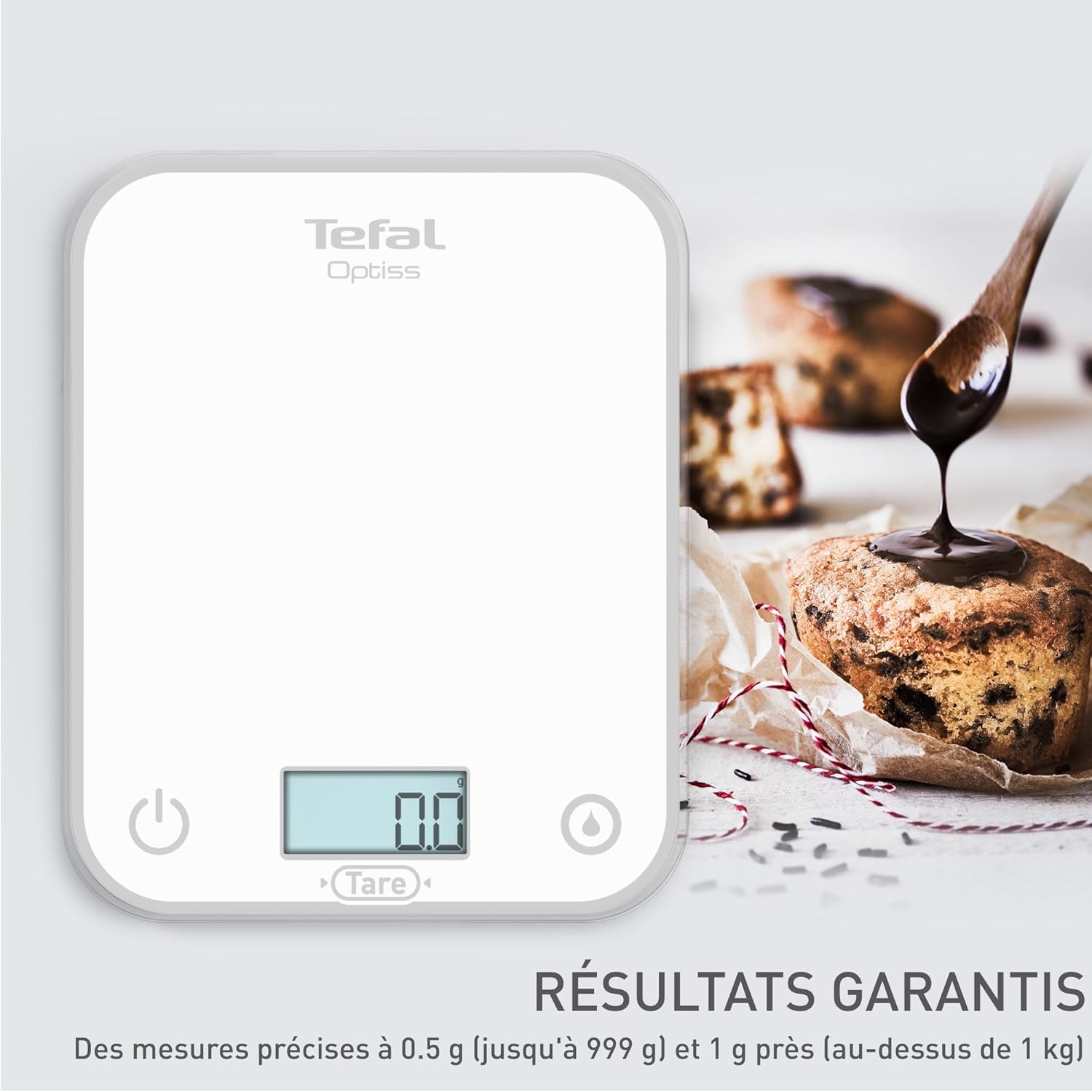 Tefal - Balance Optiss - 5kg - écran rétroéclairé, anti-rayures - BC50U0V0