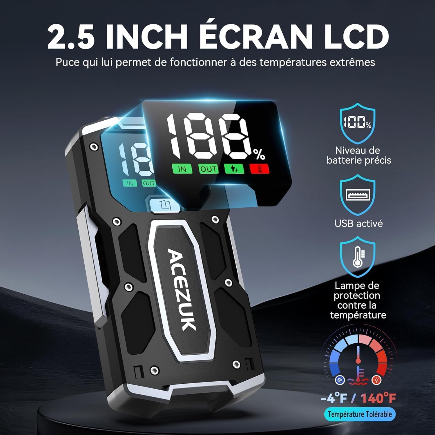 Booster Batterie Voiture - portable, 2.5